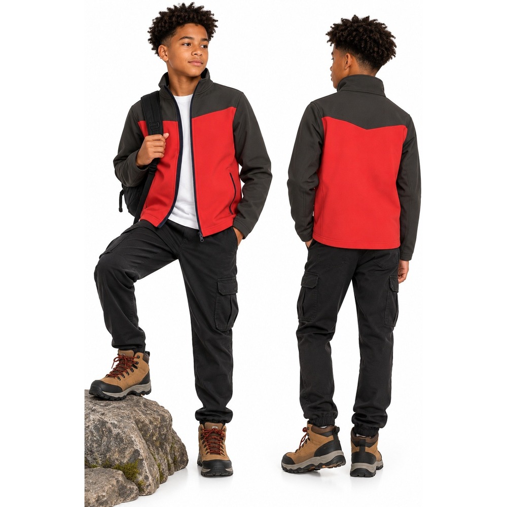 Mountain Warehouse Boys Green Red Water Resistant Softshell Jacket 13 Years New